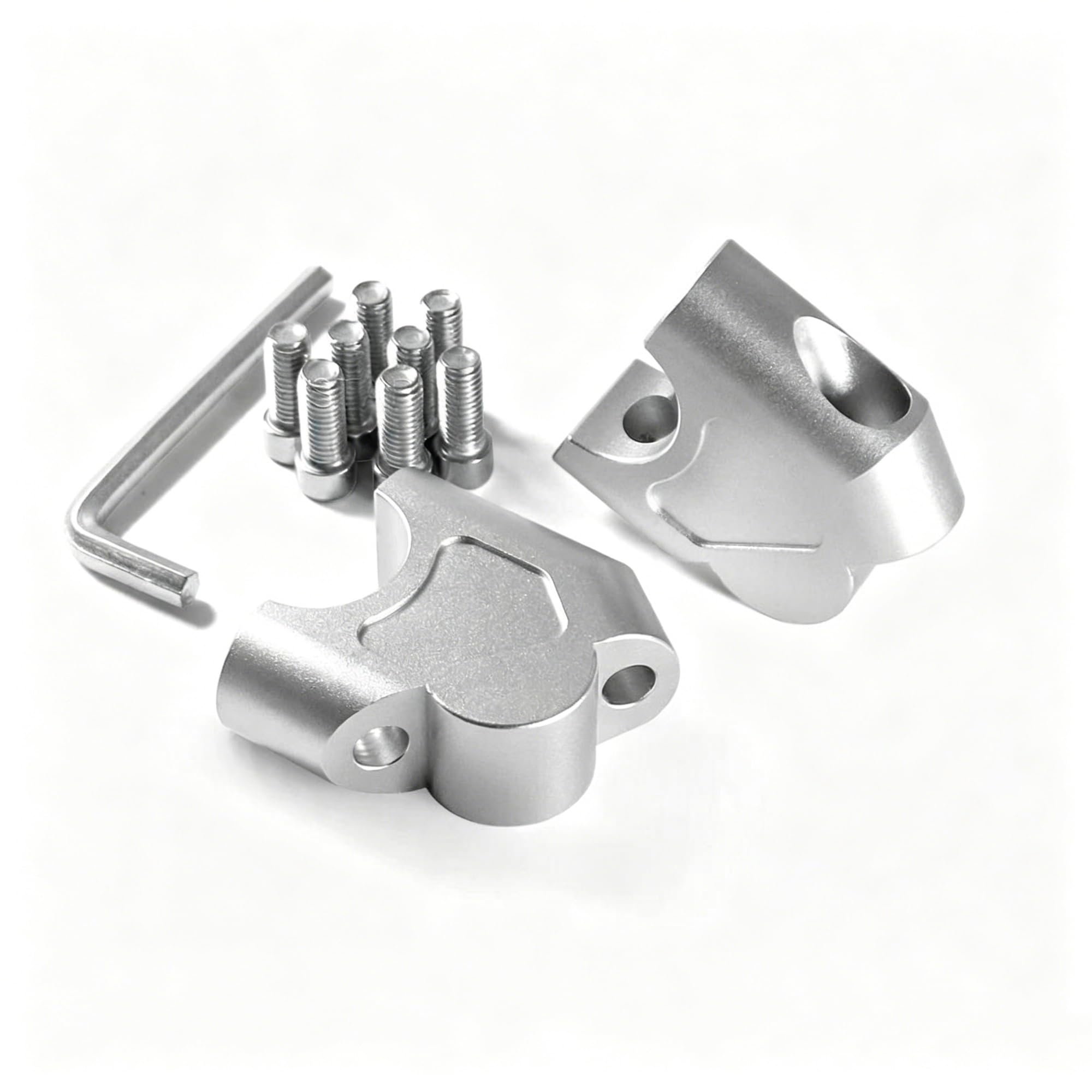 Soporte manillar Voge 500dsx y 650ds elevador de aluminio plata 5