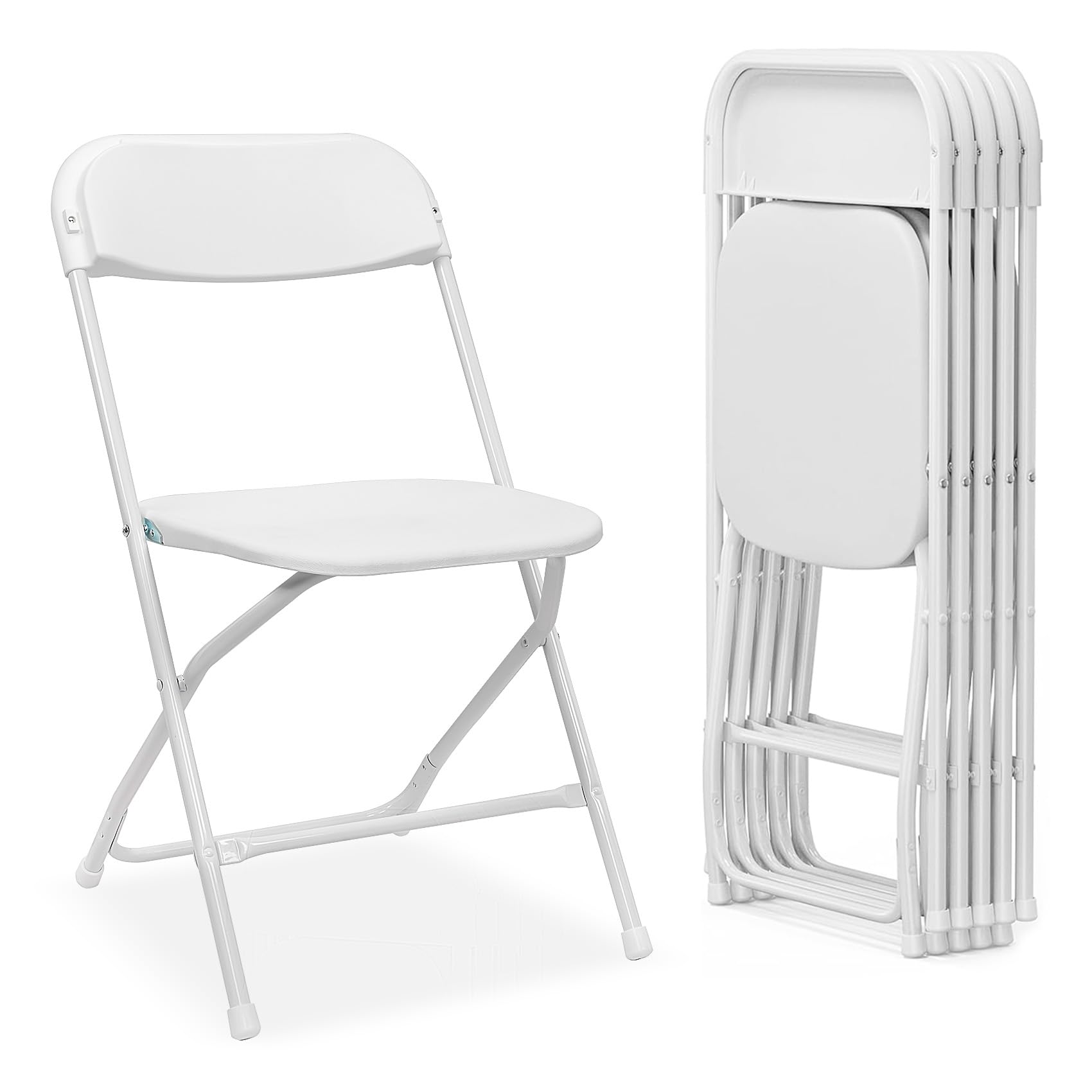 Amazon.com: 8 Pack White Plastic Folding Chairs, Outdoor Indoor