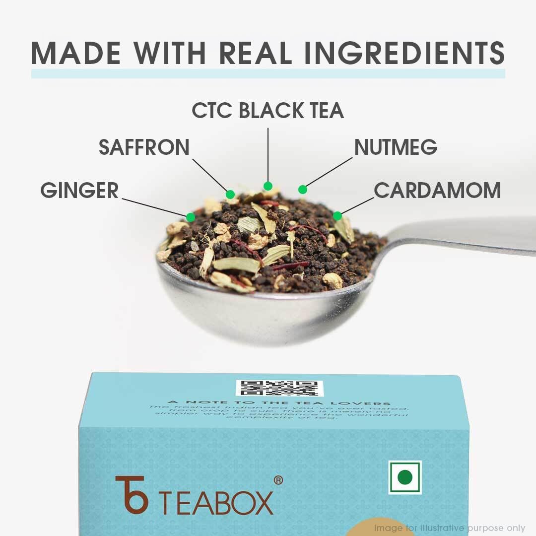 Teabox Kolkata Street Chai | Reminiscent Of The City Of Joy | Rich & Delectable, Blended With Saffron, Cardamom, Nutmeg & Ginger | With Exquisite Aromas Of Saffron | 250 Grams 3