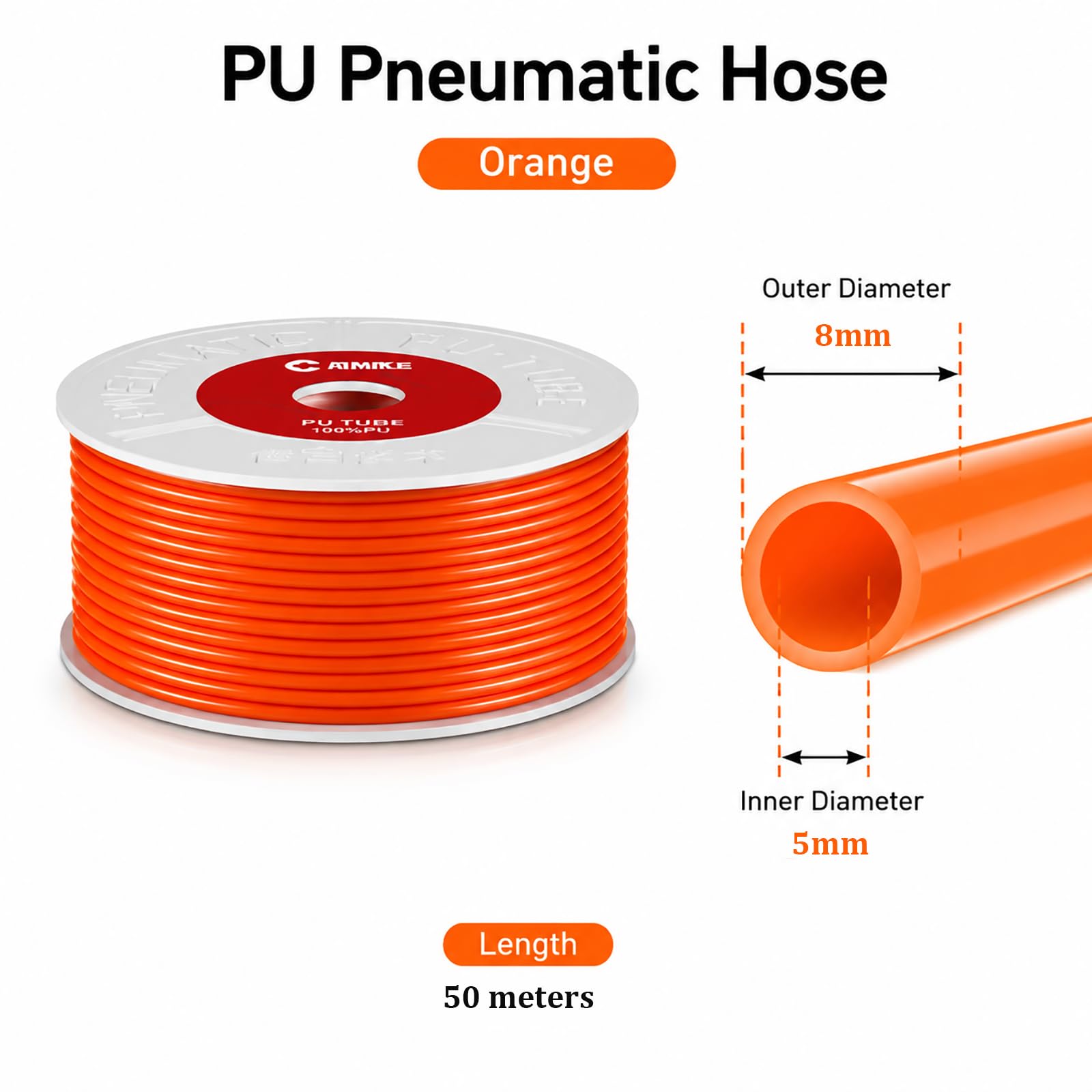 Tubo Neumático De PU Naranja