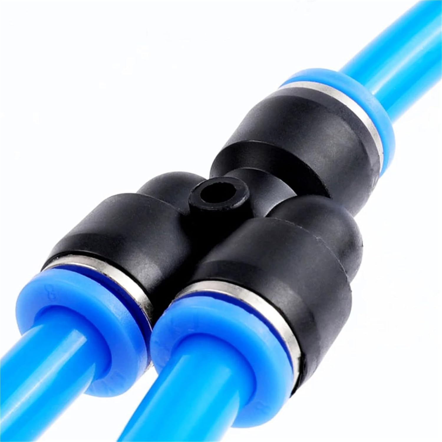 PY PW Pneumatic Quick Coupling Tee Reducing Y-type Pipe Fitting Plastic 4 6 8 10 12 14 16mm Hose Blue 1Pcs(PW12-8)