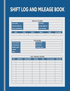 SHIFT LOG & MILEAGE BOOK FOR TRUCK DRIVERS: Simple & Effective Vehicle Mileage Record Sheets/ Fuel expenses / Time tracker Log book For Truck Drivers ... Drivers. The Perfect Gift for Truck Drivers.