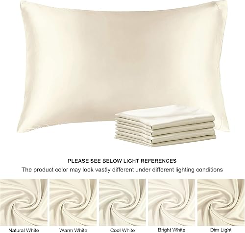 Miniatura 7 de BEDELITE Funda de almohada de satén para cabello y piel, súper suave similar a las fundas de almohada de seda, paquete de 4 con cierre de sobre,