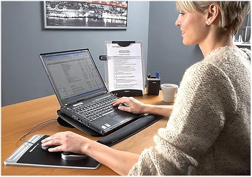 Miniatura 3 de Fellowes 8033201 Office Suites - Portadocumentos de escritorio, plástico, capacidad para 150 hojas, color negro y plateado