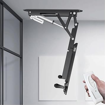 Electric Ceiling TV Mount, Electric TV Mount, TV Wall Mount, TV Top Hanging Bracket, Wall Hanging, TV Top Hanger, Telescopic Electric TV Lift, 0-85  Flip Down, Load Capacity 45kg for Flat and