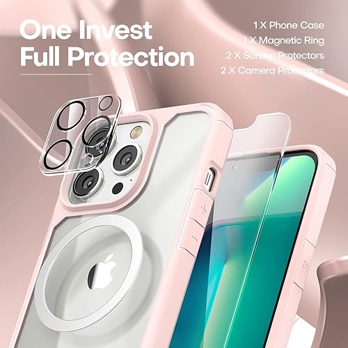 Miniatura 3 de TAURI Funda 5 en 1 diseñada para iPhone 13 Pro Max con 2 protectores de pantalla de vidrio templado + 2 protectores de lente de cámara a prueba de