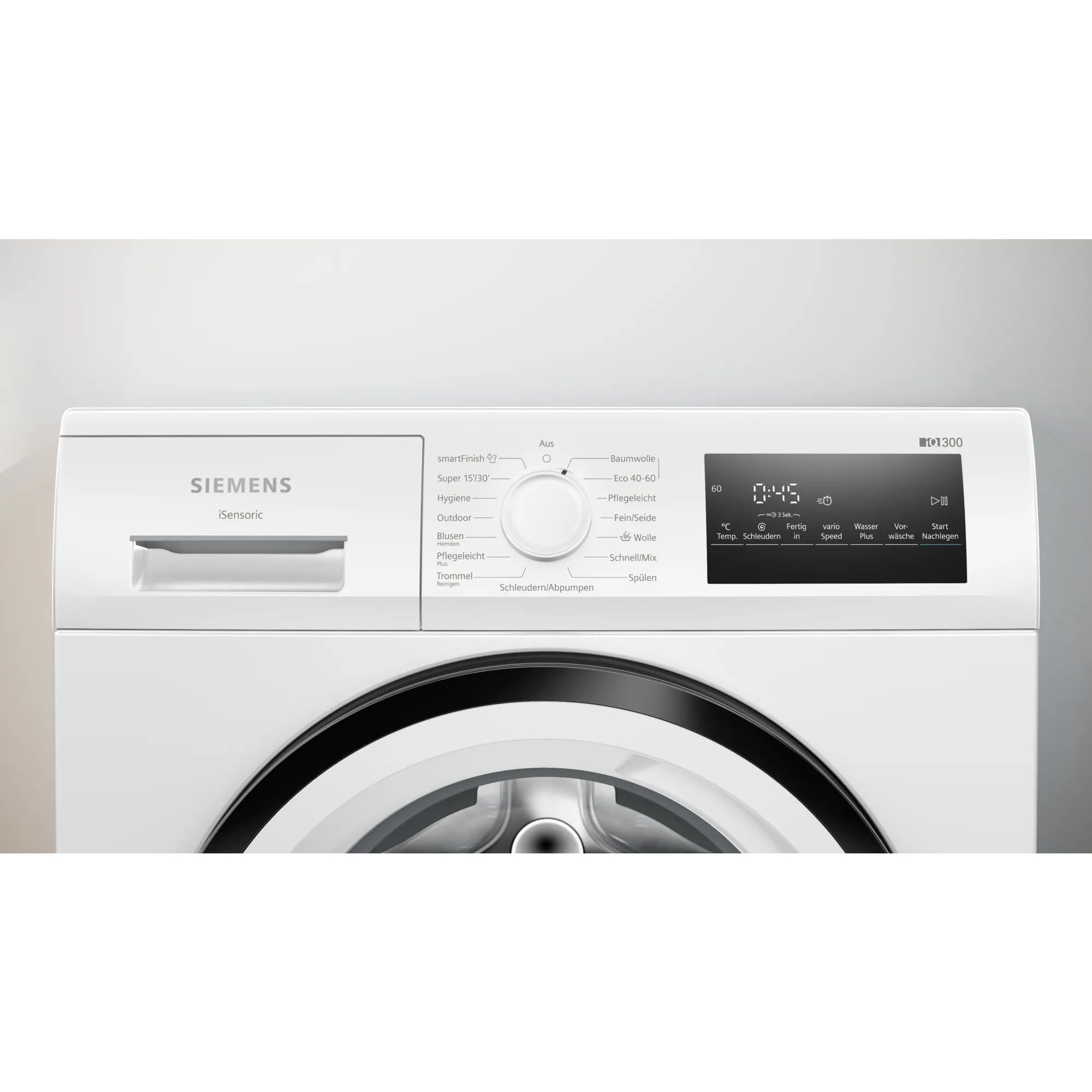 Siemens WM14N225 iQ300 - Lavatrice automatica 8 kg, 1400 giri/min, i programmi SpeedPack L accelerano, smartFinish – leviga tutte le pieghe, programma per esterni, display LED