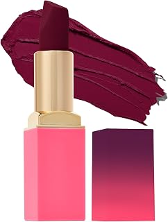 Juvia's Place Reds & Berries Velvety Matte Lipsticks The Deep Reds Fierce - Burgundy Red, Soft-Matte Lipstick, Hydrating, Highly Pigmented, Creamy, Smooth, and Long-Lasting