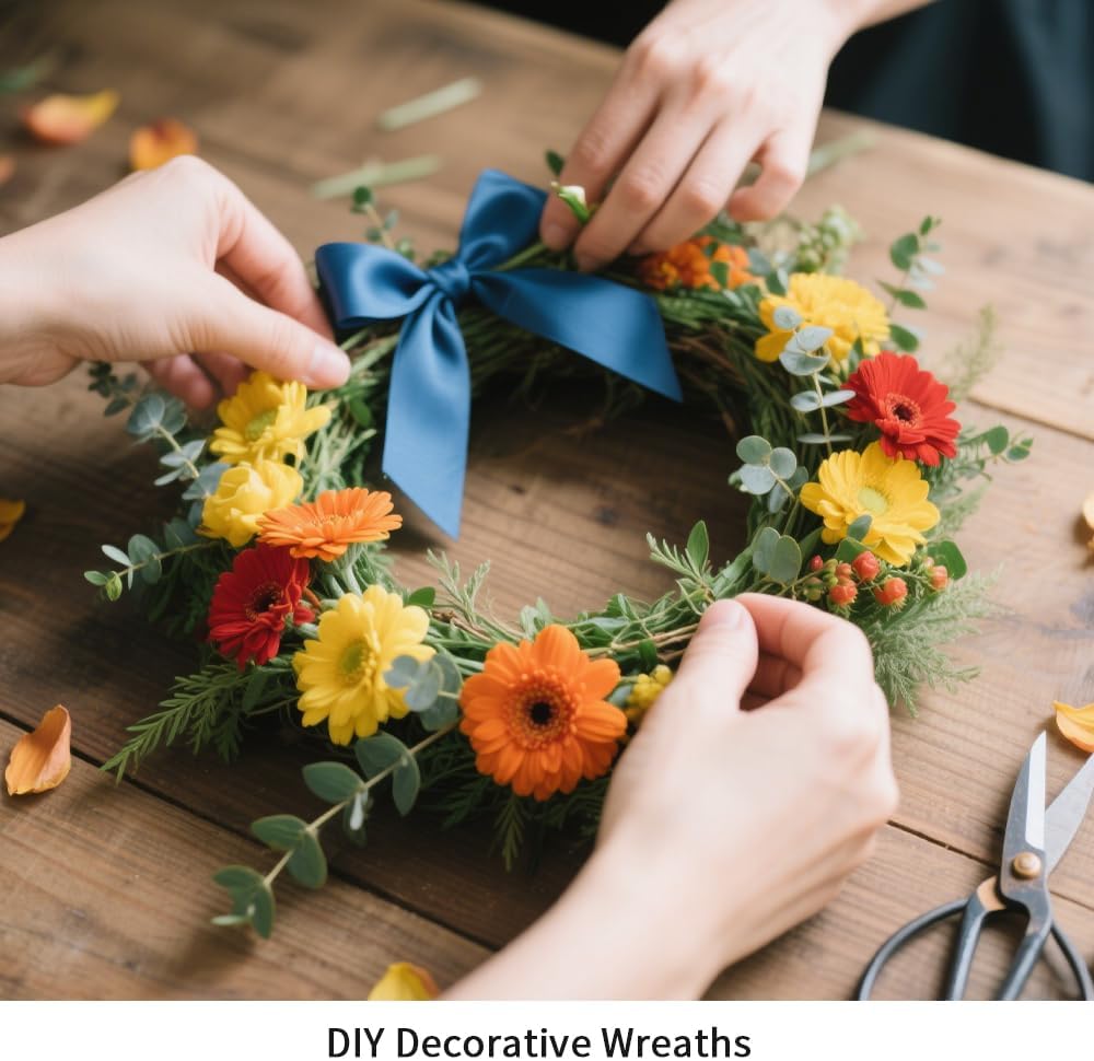 14インチのラウンドメタルリースフレーム、2個のリースフレームフォーム、聖パトリックデーの玄関ドア、ハロウィーンの装飾ドア用。