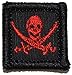 Pirate Jolly Roger 1x1 inch Military Patch / Morale Patch - Multiple Colors (Black with Red)