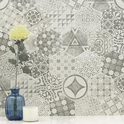 image for MSI Mixana 7 in. x 8 in. Encaustic Hexagon Matte Porcelain Floor Tile 