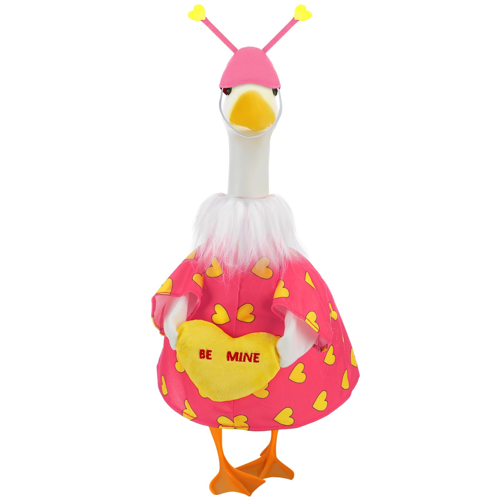 Huhumy Goose Outfit Porch Goose Clothes for 23'' Cement Statue Cute Costume for Outdoor Lawn Yard Patio Decor(Love Bug)