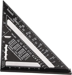 Triangle Square Ruler Aluminum Right Angle Ruler Triangle Square Rafter Tool Triangular Ruler Protractor for Woodworking and Carpentry
