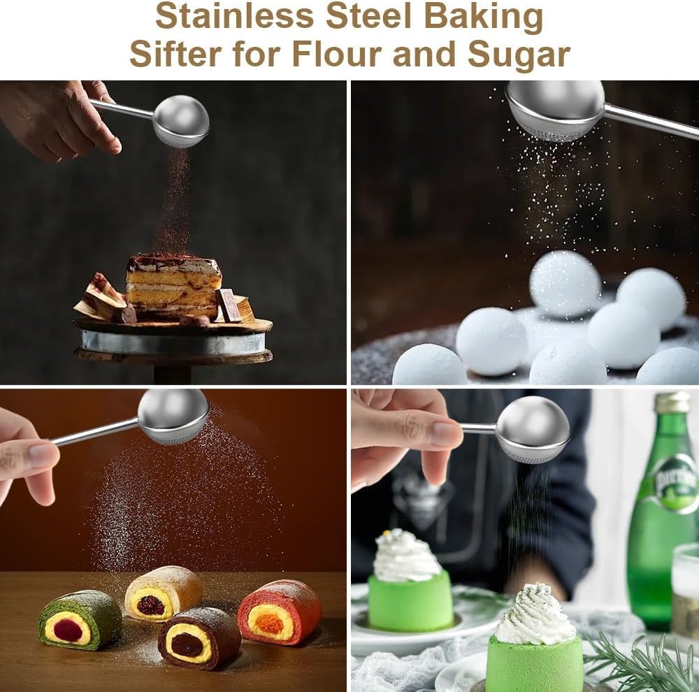 Sugar Shaker,Sugar Container,Sugar Dispenser,Stainless Steel Mesh Tea Ball,Tea Infuser Strainers for Loose Tea and Sugar Shaker Duster,