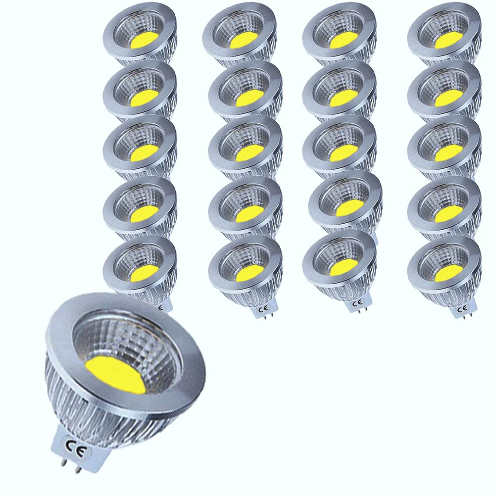 20 Pezzi Lampadina GU5.3 6W LED Faretti LED MR16 Equivalenti a 60W Lampadine Alogene Lampade Led Luce Fredda 6000K 600lm Faretto Led Non dimmerabile
