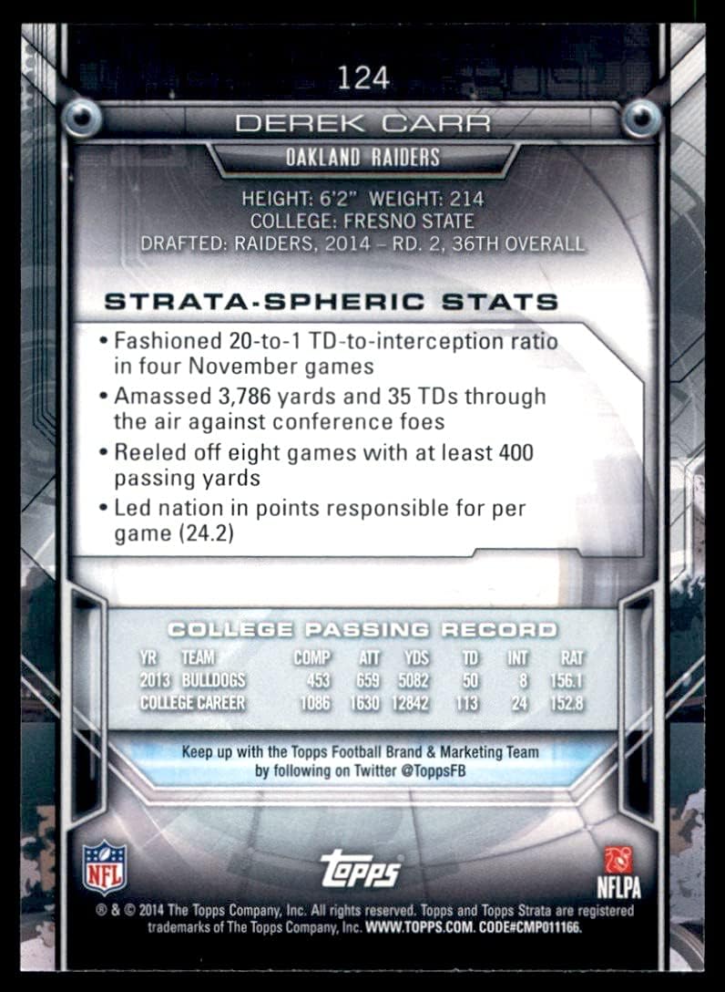 2014 Topps STRATA Football Rookie Card # 124 Derek Carr - Oakland Raiders