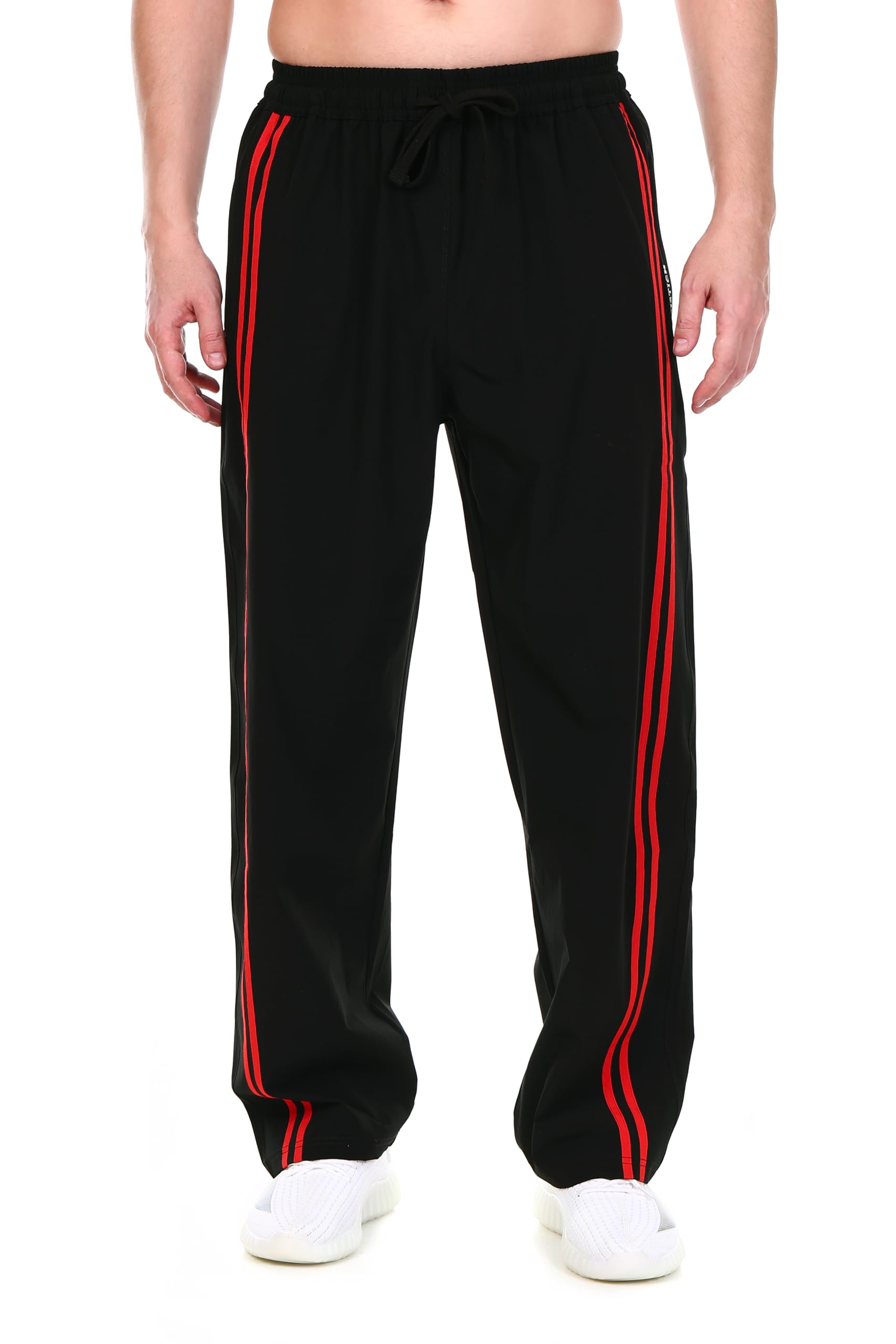 coistich Men’s Black Solid Relaxed-Fit Track Pants with Double Side Stripes – Ideal for Gym, Running, Walking-picture-20