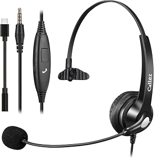 Callez 3,5mm Klinke Headset Handy mit Mikrofon Noise Cancelling