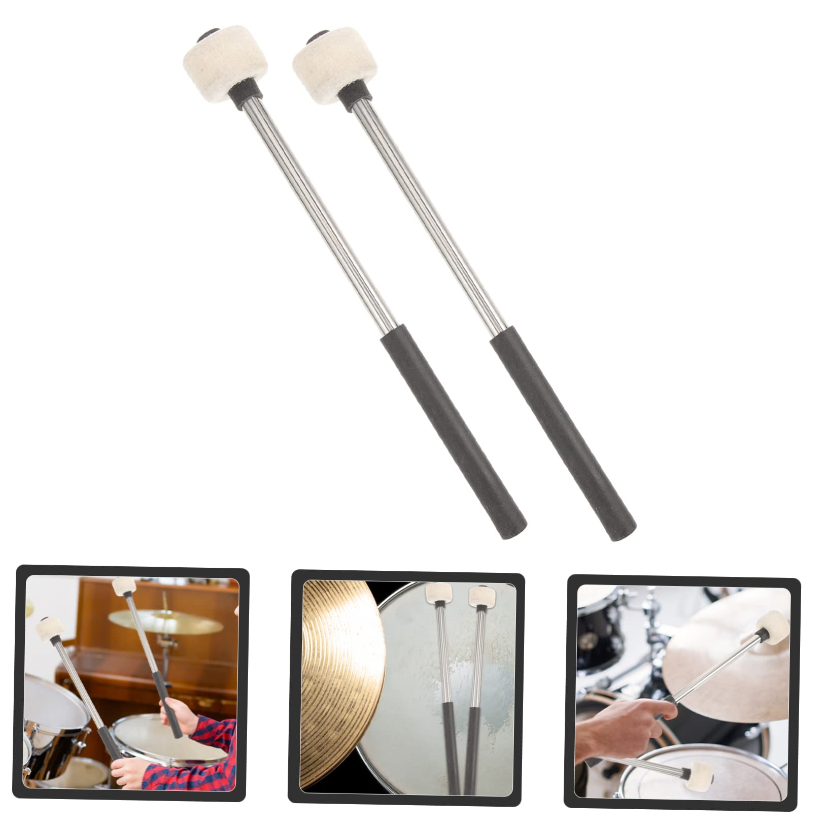 ibasenice 6stücke Drum Mallets Aus Edelstahl Mit Filzkopf Für Percussion-instrumente Leichte Und Langlebige Schlagzeugstöcke Geeignet Für Anfänger Und Profis Für Trommelkits Und