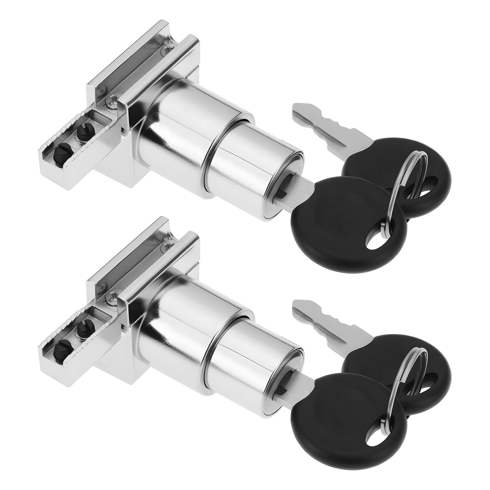 AS Axis Spindleon 2Pcs Zinc Alloy Sliding Door Ratchet Lock for Display Cabinets Counters Glass Showcases for 5-8mm Glasses