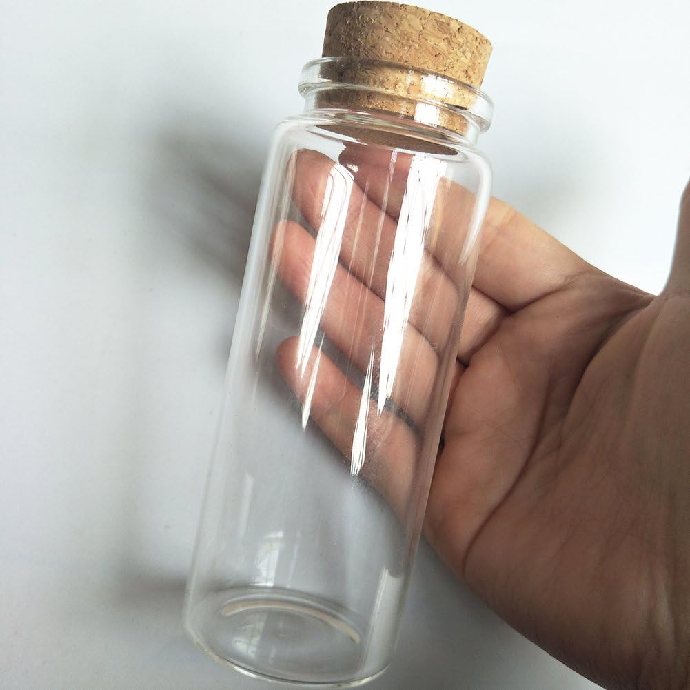 3pcs 150ml Small Glass Bottles Vials Jars Glass with Cork Stopper Storage Bottle 150ml 47x120mm(1.85x4.72inch)