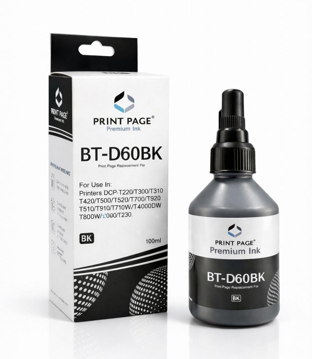 BT-D60BK & 6000 Premium Refill Ink Compatible for Printers T220, T420, T520, T820, T920, T510, T910, T710, T4000W, T4500W, T300W, T800W, T700, T810 (Black 105ml - 1 pcs)-image-1