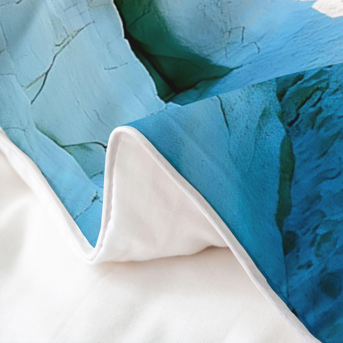Homewish Set di biancheria da letto king size con paesaggio costiero in cotone con paesaggio oceanico accogliente per il tempo libero spiaggia trapunta vacanza spiaggia set letto