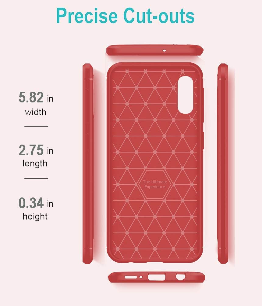 Dahkoiz Galaxy A10E Case,Samsung A10E Case with Tempered Glass Screen Protector, Shock Absorption Galaxy A10E Phone Case Slim TPU Bumper Cover Lightweight Protective Case for Samsung Galaxy A10E,Red