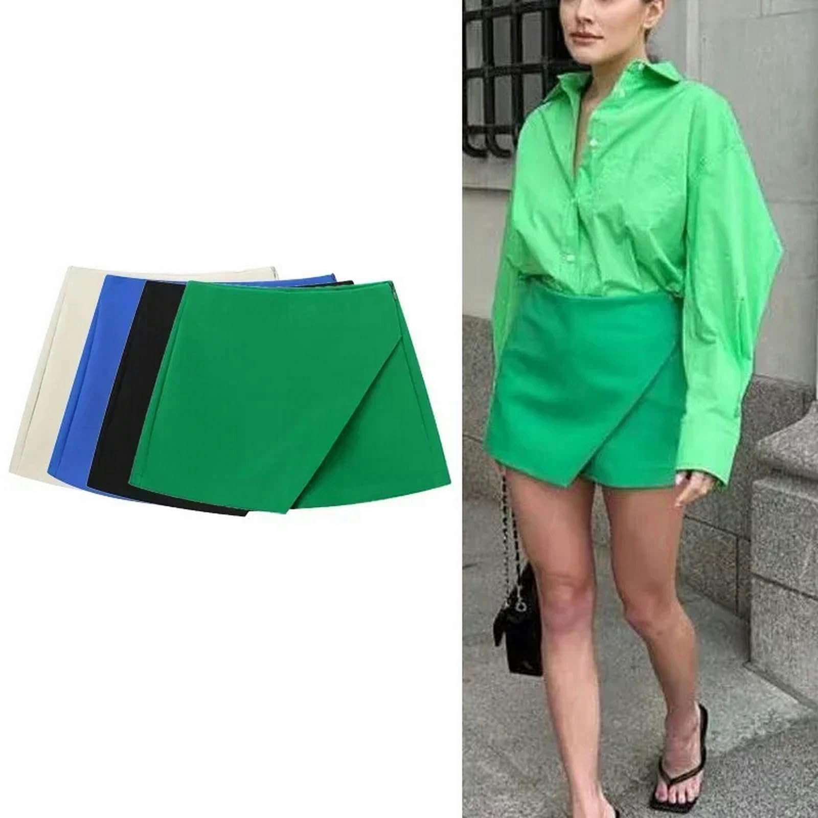 Jupes Femme Fashion Women's High Taies Shorts Jupes Solides Asymétriques Side Sifficate