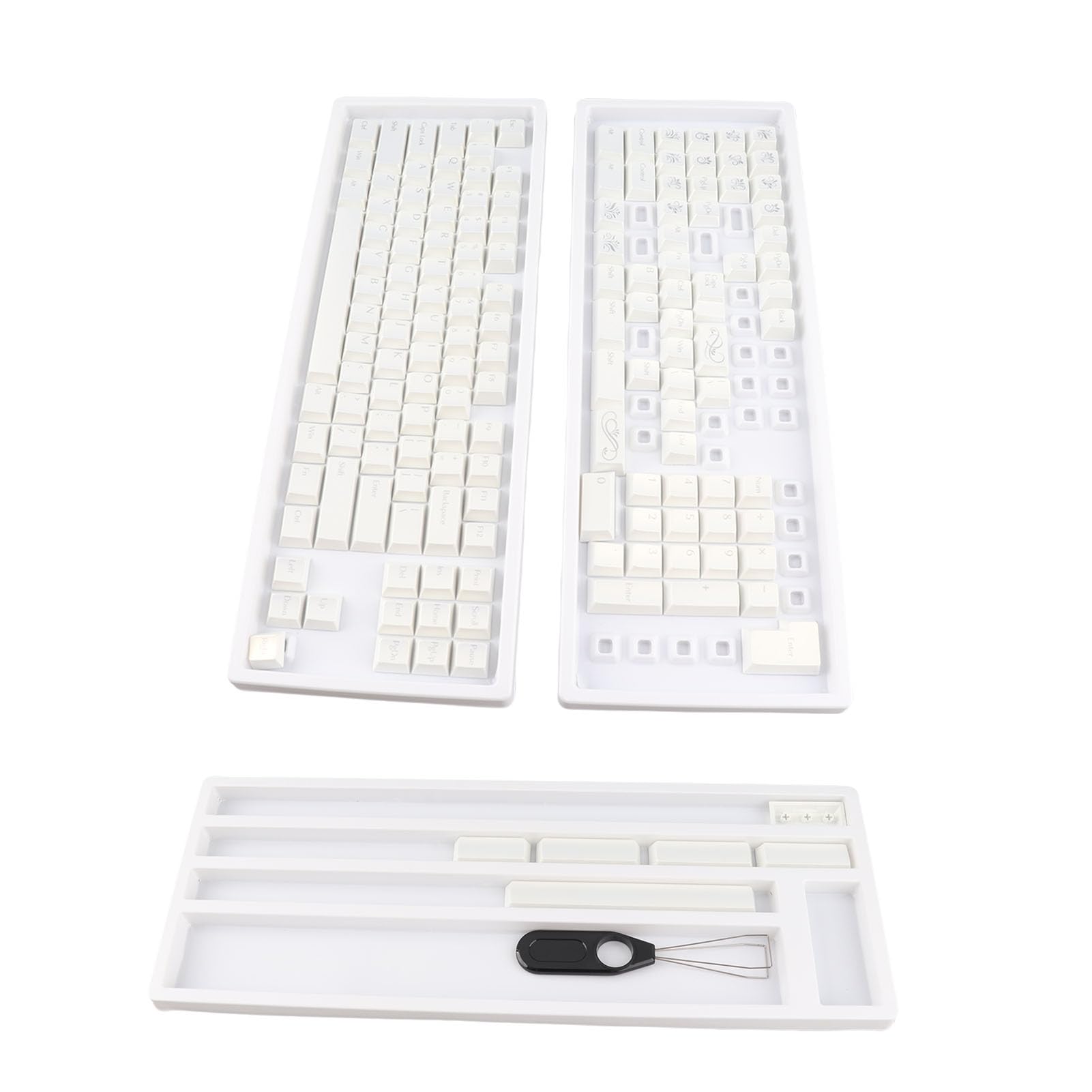 Nasadki na Klawisze Klawiatury Mechanicznej, 152 Klawisze o Profilu XDA Ergonomiczne Nasadki na PBT, Zestaw Klawiszy ze ściągaczem do Klawiszy do Klawiatur 61 87 98 104 108