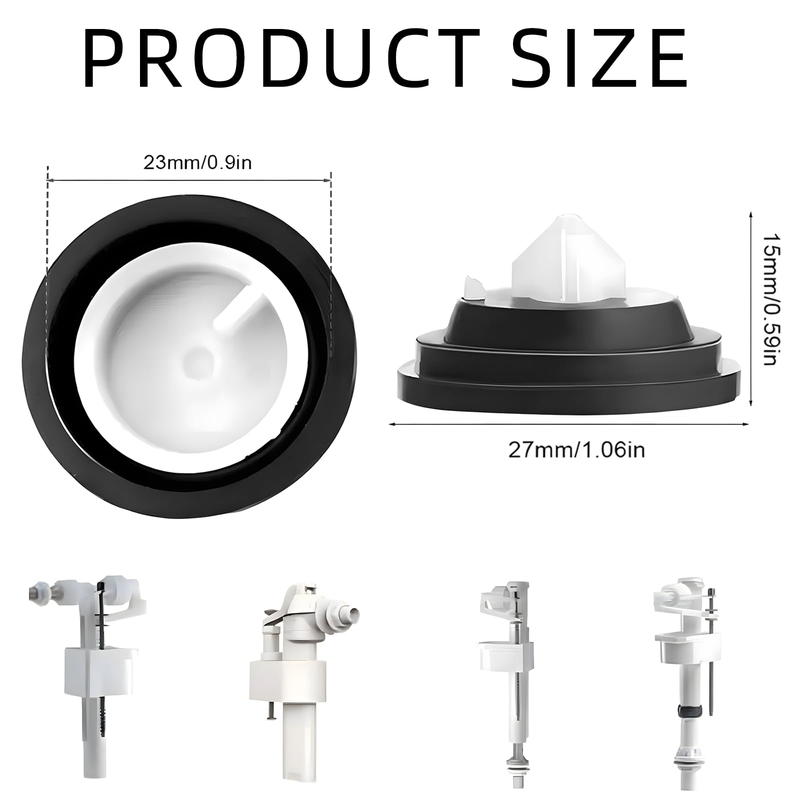 5 Pack Diaphragm Washer Replacement Compatible with Siamp, Inlet Valve Seals for Toilet Cisterns Fits Side Entry Fill Valves - Image 2
