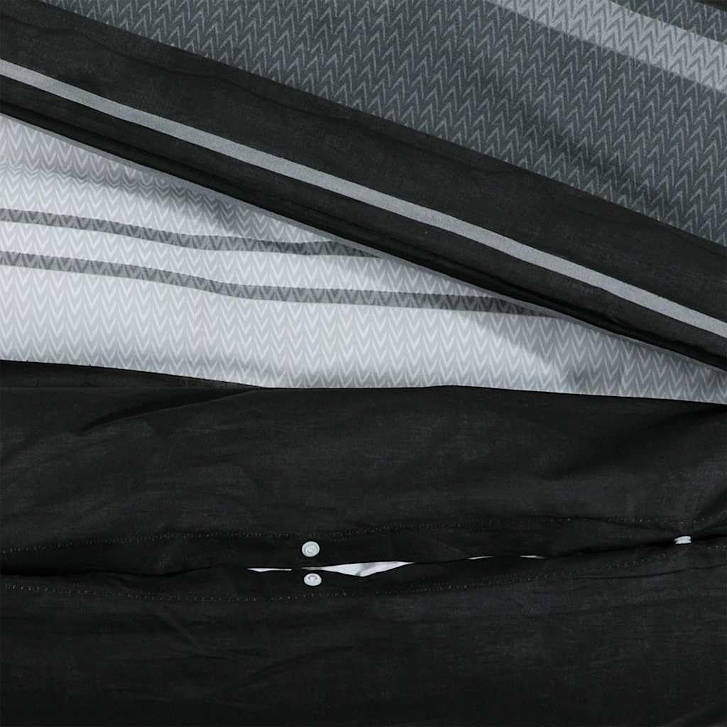 vidaXL Juego de Funda nórdica algodón Negro y Blanco 220x240 cm