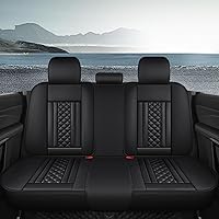 Vista 2 de OUTOS Juego completo de fundas de cuero de lujo para asiento de automóvil, ajuste universal para 5 asientos (Bk-Pink 01)