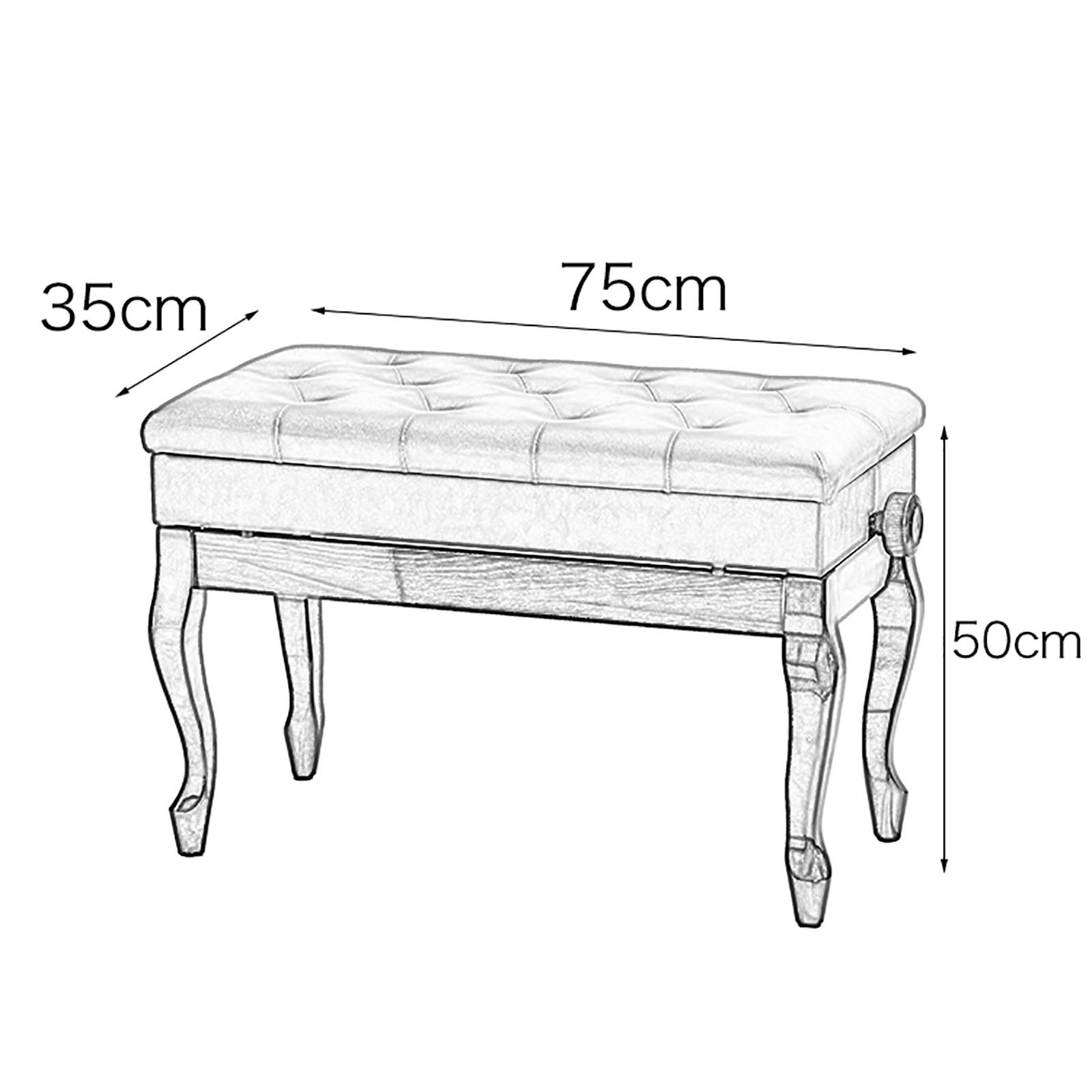 Panca regolabile per pianoforte con spazio di archiviazione, sgabello per pianoforte bianco per toeletta gambe piegate per esercitarsi con pianoforte elettrico, costruzione in legno
