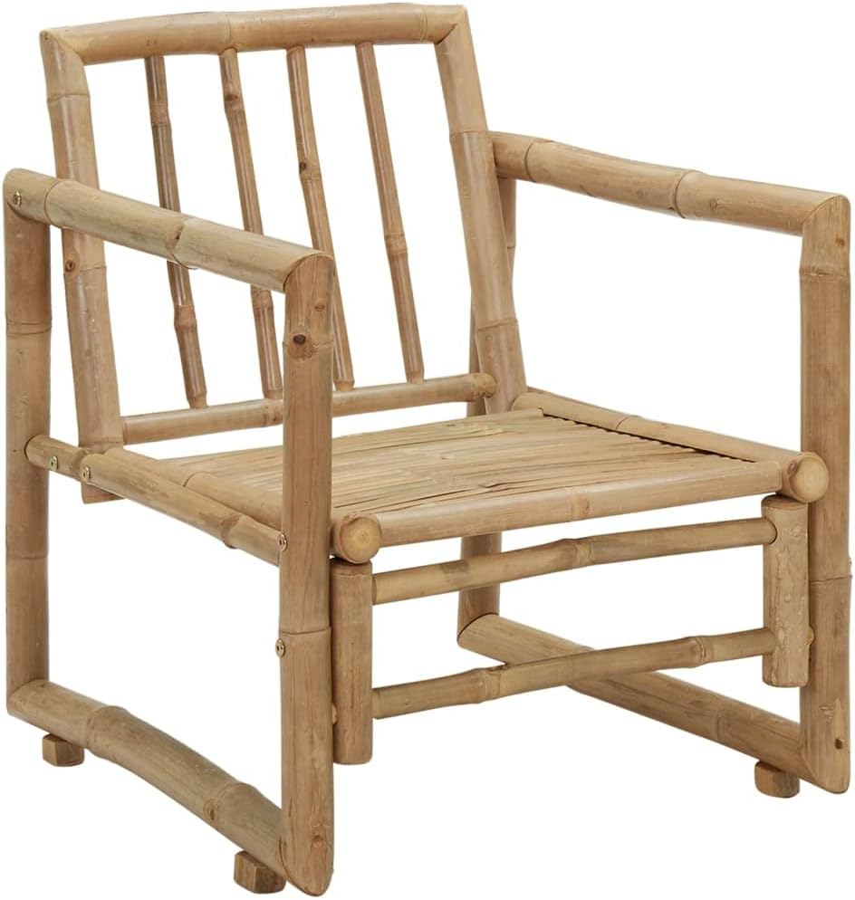 Patio Chairs with Cushions 2 pcs Bamboo,Lounge Armchair,Comfortable Farmhouse Chairs,Outdoor Furniture,Assembly Required,Used in Bistro, Patio, Sunroom,Tearoom