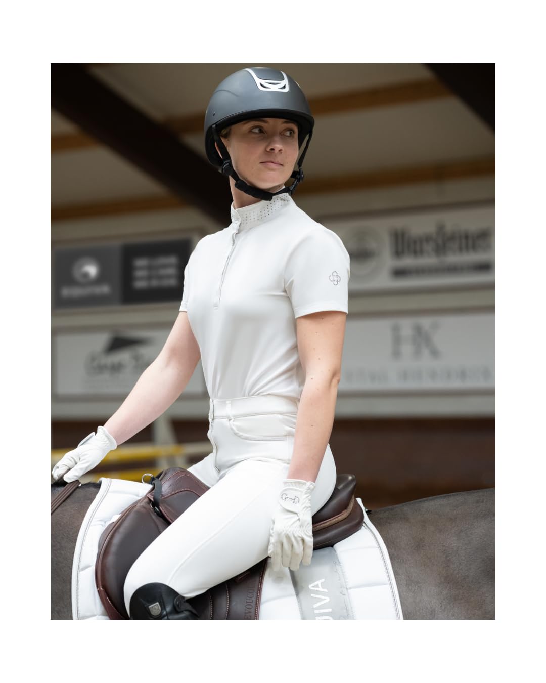 Damen Turniershirt München Kurzarm, leichtes und atmungsaktives Reitshirt für Turnier und Training im Sommer