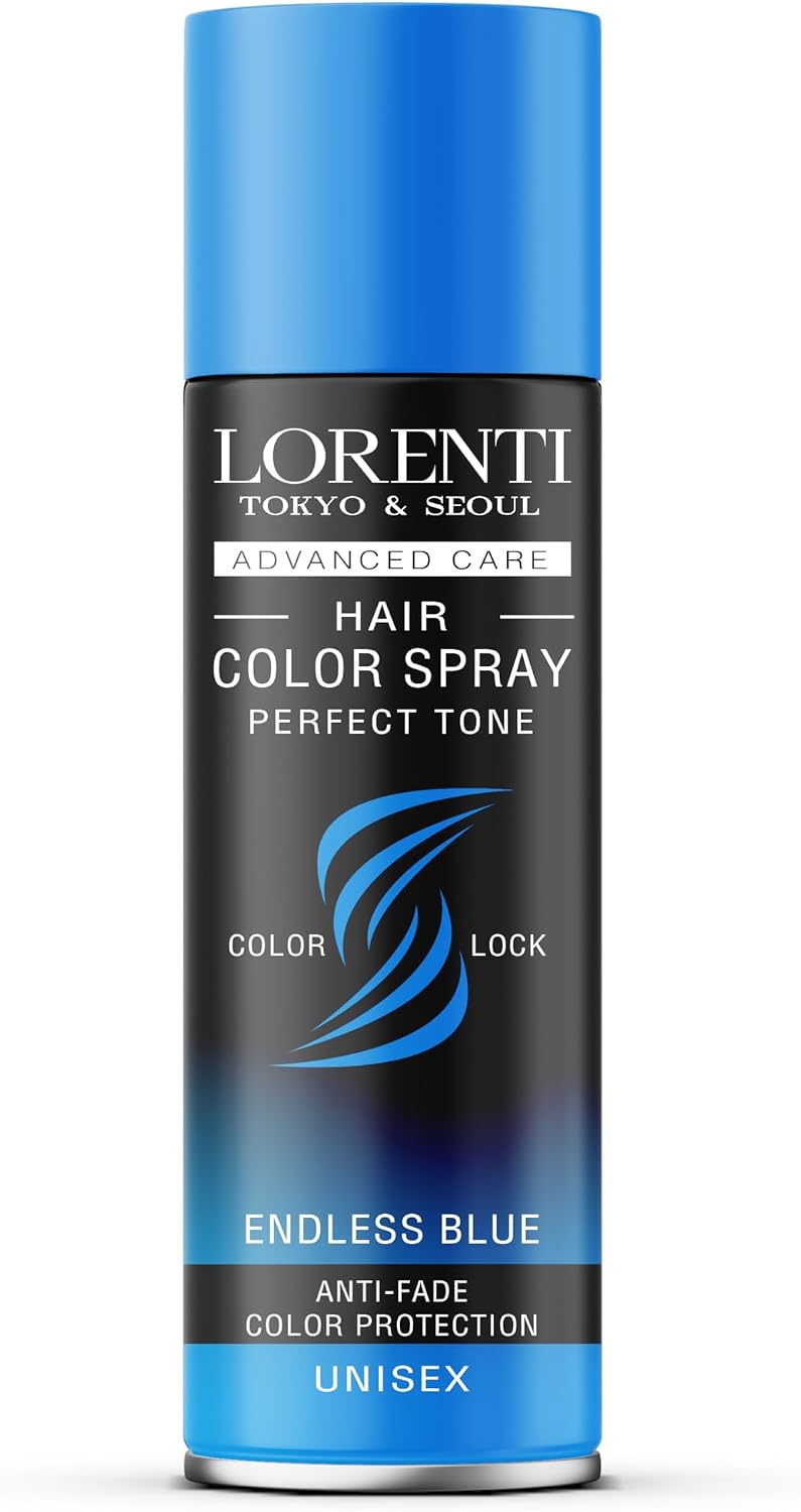 LORENTI TOKYO & SEOUL Color lakier do włosów Endless Blue – 150 ml – farba do włosów do przebierania i makijażu na karnawał, Halloween i imprezę tematyczną – farba do włosów zmywalna – Color Hair