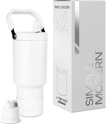 Miniatura 42 de Simple Modern Trek Pivot | Vaso con tapa abatible y popote de 30oz con asa | Botella de agua y bota | Popotes y tapas de chupito intercambiables |