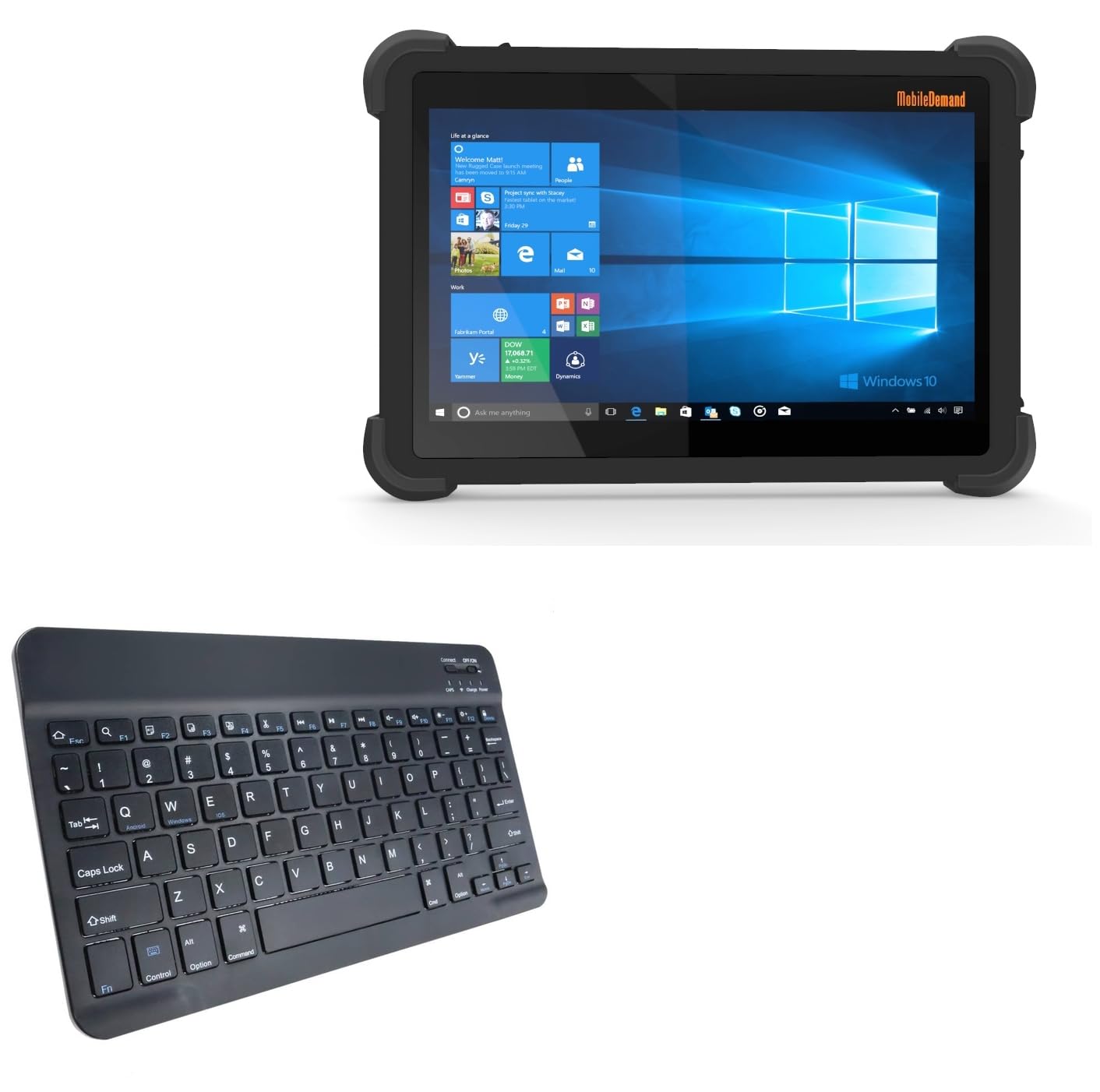 BoxWave Keyboard Compatible with MobileDemand xTablet T1150 - SlimKeys Bluetooth Keyboard, Portable Thin with Chiclet-Style Keys - Jet Black