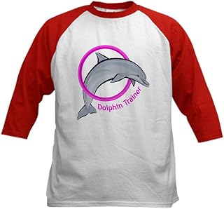 CafePress - Dolphin Trainer Pink Kids Baseball Jersey - Kids Cotton Baseball Jersey, 3/4 Raglan Sleeve Shirt