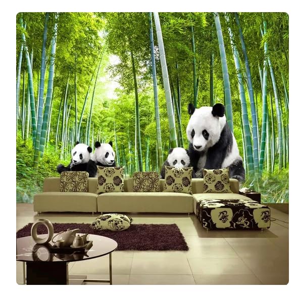 Papier peint photo 3D bambou et panda haute définition