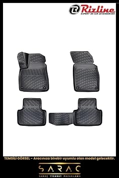 Rizline Jeep Wrangler Jk 4 Kap  2006 ile Uyumlu Model 3d Havuzlu Paspas