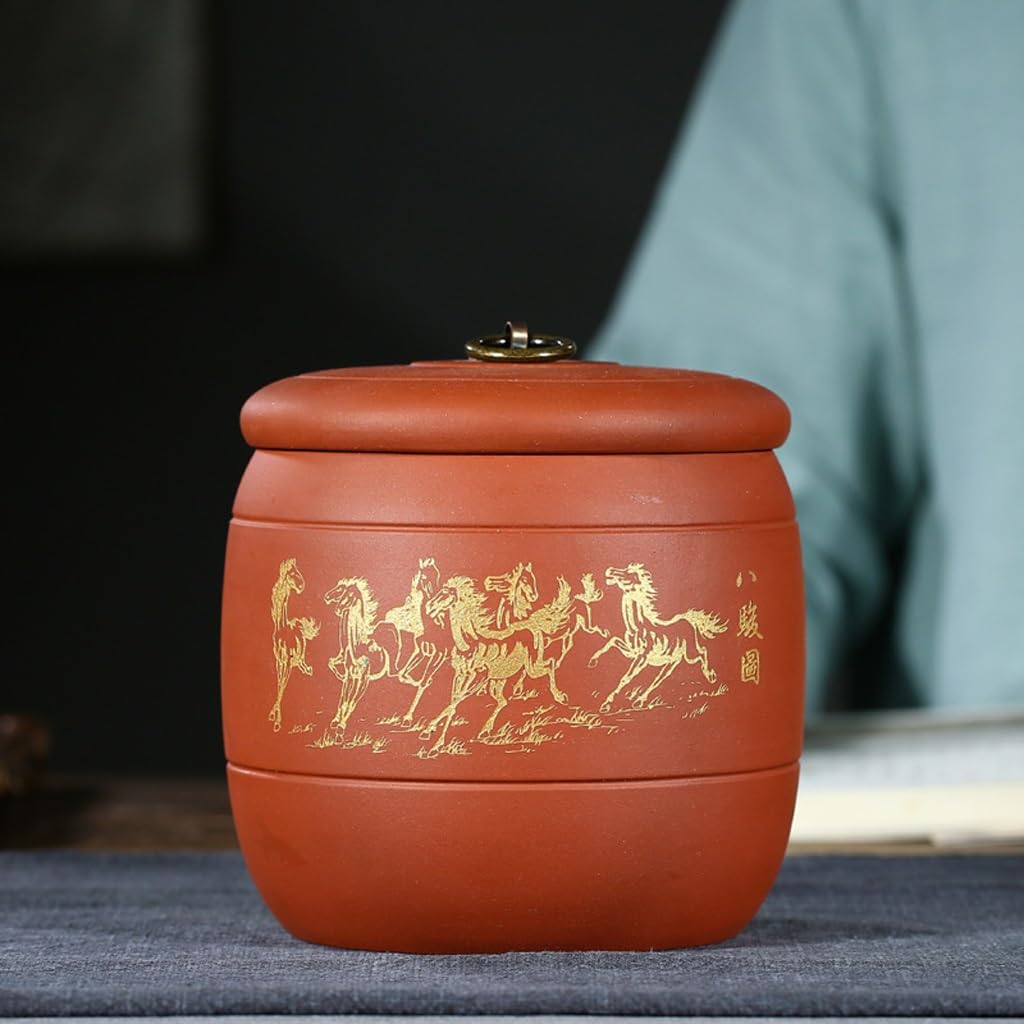 Ceramiczny słoik na żywność 2 szt. Fioletowy gliniany słoik na herbatę Uszczelniony słoik na herbatę do użytku domowego Przenośny słoik na herbatę do herbaty, kawy, cukru, orzechów