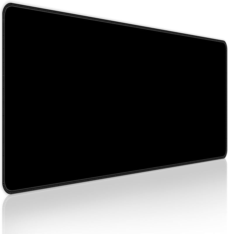 Bzu Alfombrilla de ratón grande extendida negra grande, XL para juegos, alfombrilla de escritorio, 31,5 x 11,8 pulgadas de largo, alfombrilla para ratón con base antideslizante de 0.118 in y borde cosido para el trabajo de oficina en casa