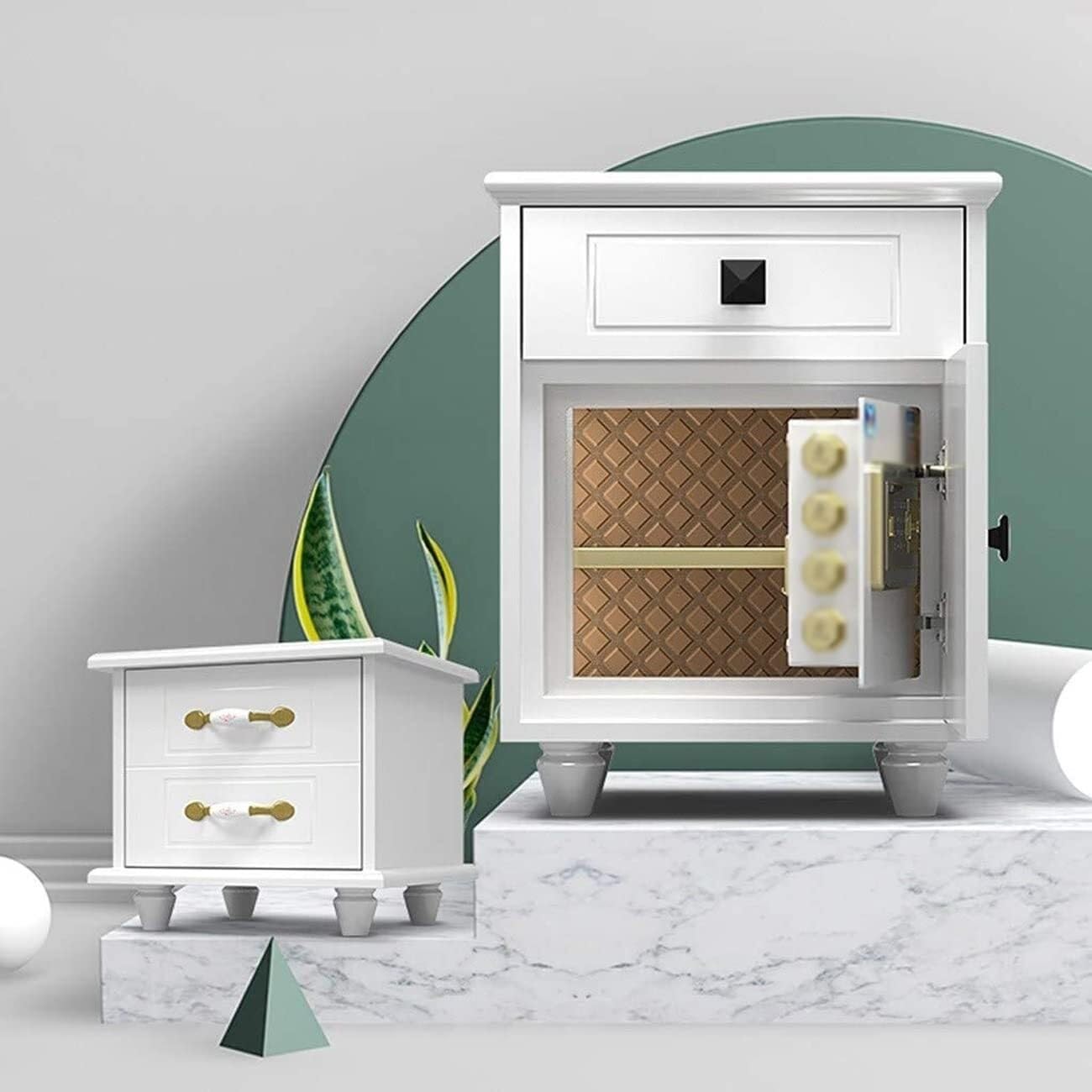 Cassaforte Cassaforte da comodino perfetta for l'ufficio domestico, cassaforte intelligente con password e impronta digitale, cassaforti nascosta antifurto doppia Cassetta portavalori