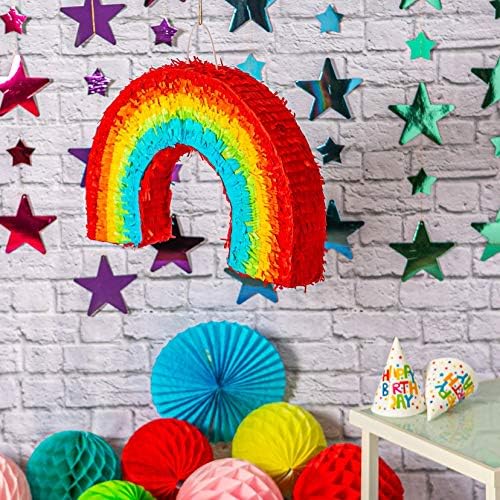 Fax Potato Colourful Rainbow Pinata - Party Accessory Decoration - 53cm - Multi