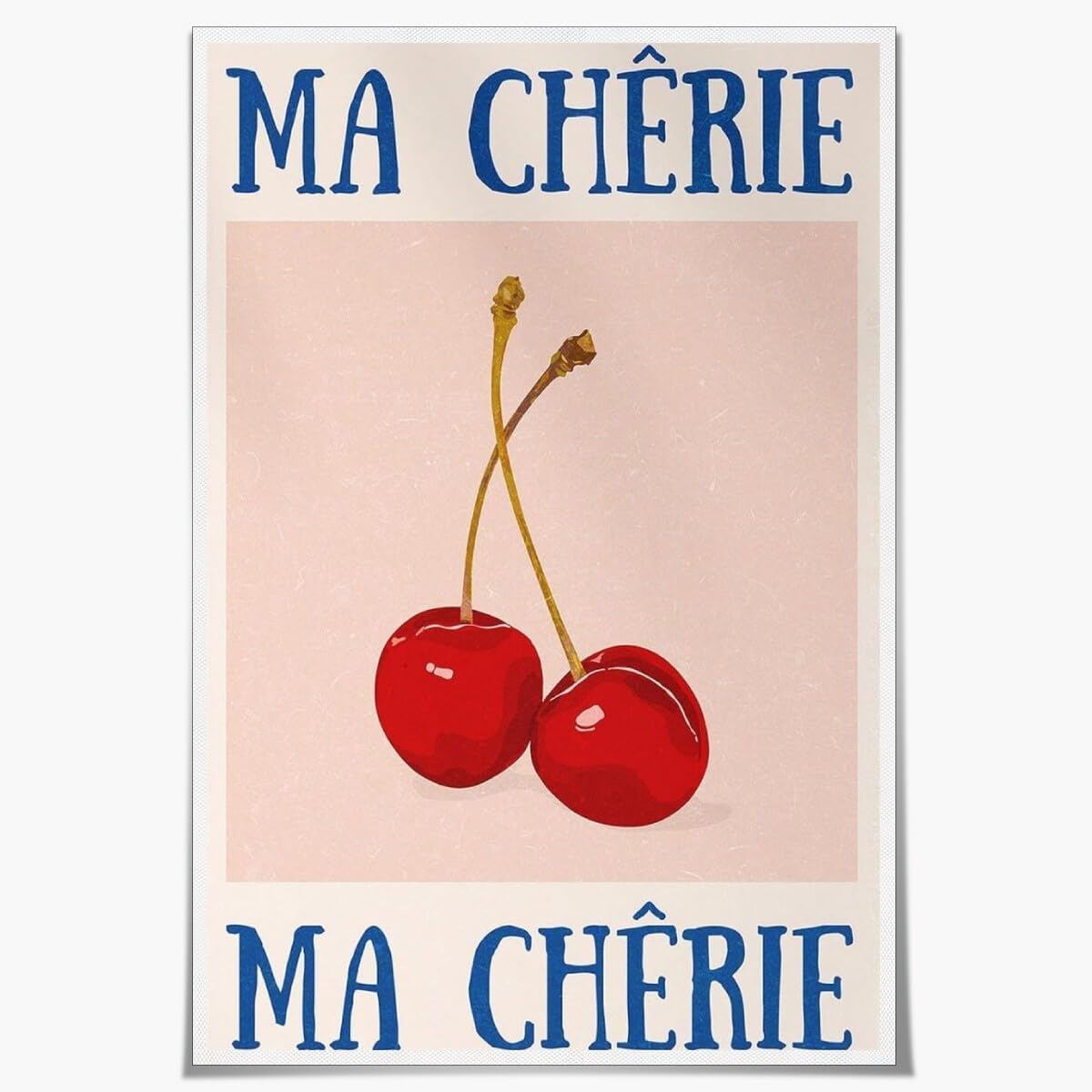 Red Cherry Wall Decor Fruity Vintage Poster Wall Art Trendy My Cherry prints Preppy Modern Posters For Kitchen Girls College Room Unframed12x16inch