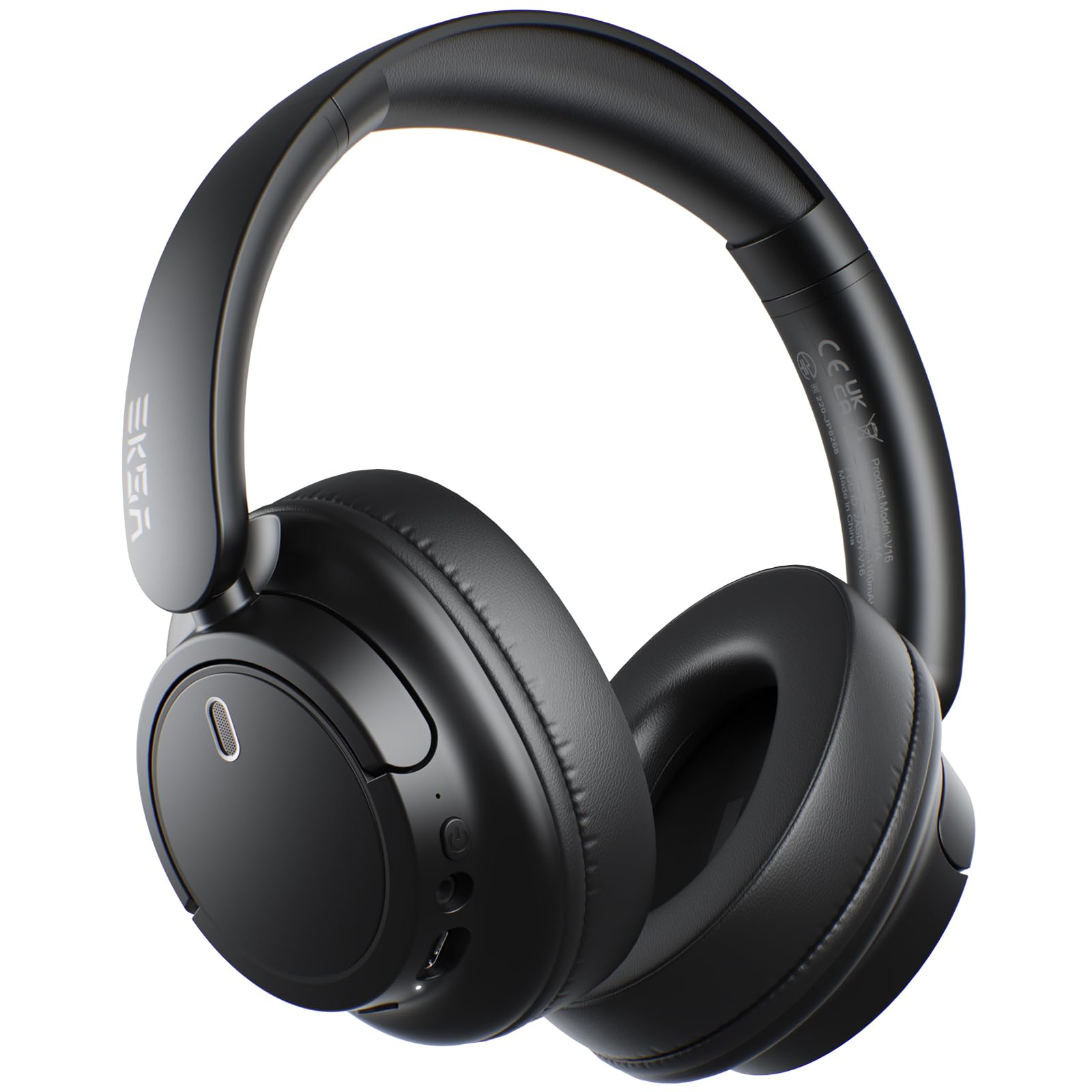 EKSA V16 Cuffie Wireless Con Microfono, Cuffie Circumaurali Bluetooth, 90 Ore Di Autonomia, Audio Ad Alta Risoluzione, Controllo Tramite App, Portatili, Modalità Bass/Pop, Per Musica E Gaming
