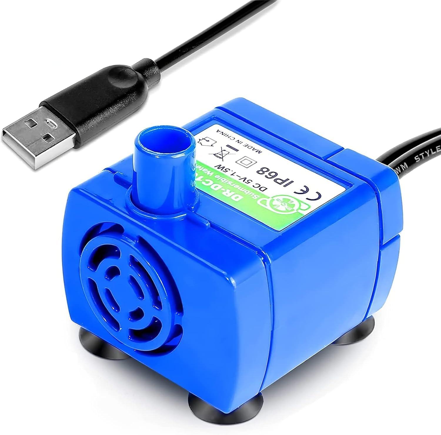 Cat Water Fountain Pump, Pet Fountain No LED Light Replacement Pump DR-DC160 Motor for 360° Cupcake Ceramic and Stainless Steel Cat Drinking Dispenser