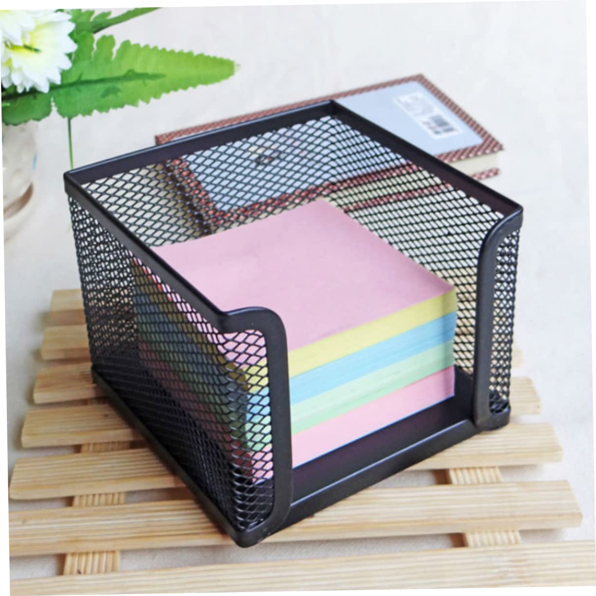 SHINEOFI 4 Soportes De Malla De Alambre Para Notas Dispensador De Notas Autoadhesivo Soporte Para Bloc De Notas De Escritorio Metal Resistente A Arañazos Tamaño Compacto Fácil De Limpiar.